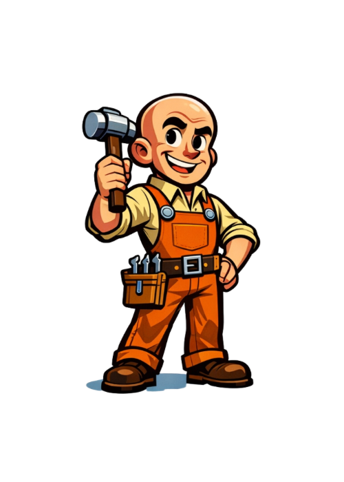 Solo handyman with tools ready for work