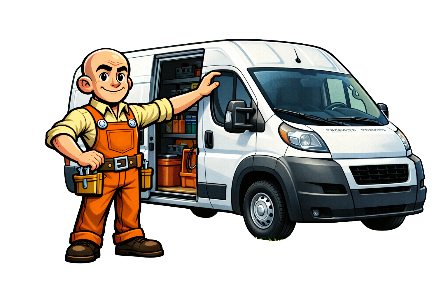 Solo handyman with work truck — one-man operation